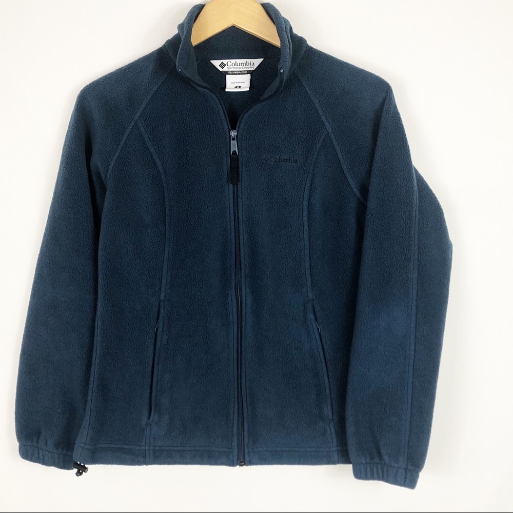 Columbia Fleece Zip Jacket | Navy Blue | Size Small